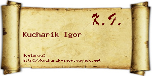 Kucharik Igor névjegykártya